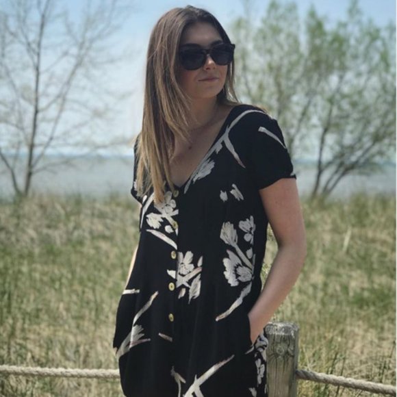 O'Neill Short Sleeve Floral Button Down Romper - Picture 13 of 16